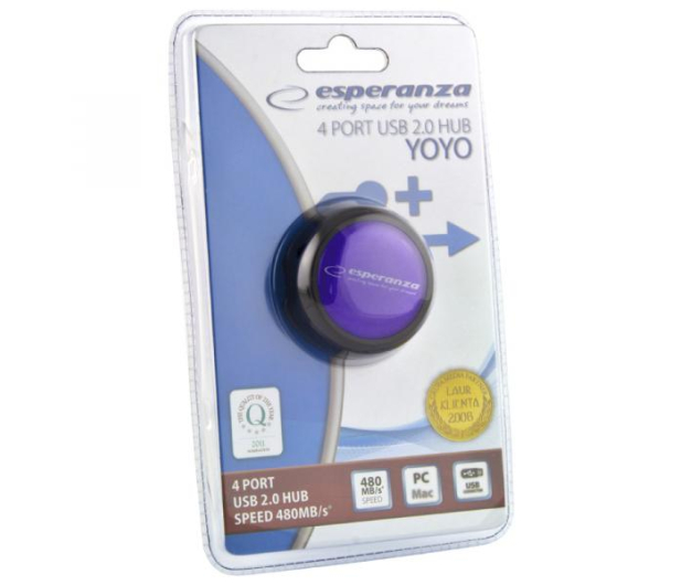 Esperanza HUB USB 2.0 YOYO FIOLETOWY - 1398468 - zdjęcie 2
